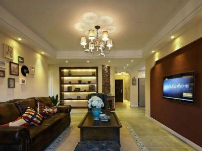 卓锦城120平米三居室混搭风格装修效果图