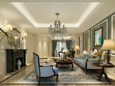 华侨城纯水岸180平米田园风格装修效果图