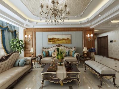170平米四居室美式风格装修设计效果图