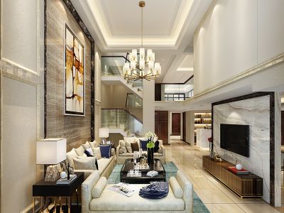 260平米复式现代简约风格装修设计效果图