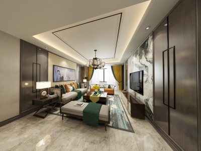 91平米二居室现代北欧风格混搭装修设计效果图