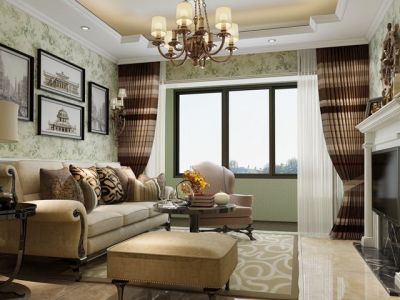 三居室111平欧式风格装修图片