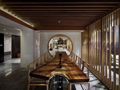 中式风格740平米办公室装修效果图