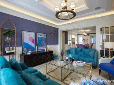 北新御珑湾三居100平混搭风格装修案例