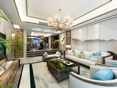 公园一号180平米新中式风格装修展示