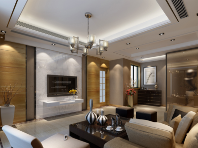 东海花园现代风格149平米三居室装修效果图