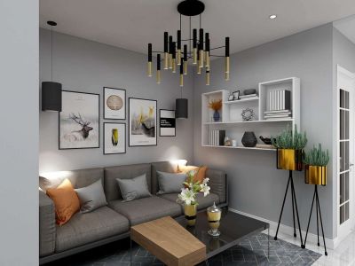 京商商贸城现代风格52平米一居室装修效果图