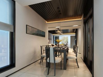 三居室新中式风格家装图片