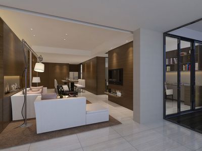 春晖花园三居138平港式风格装修案例