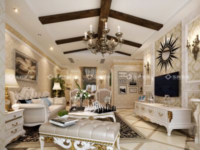 奥园水云间平层200平欧式风格装修案例