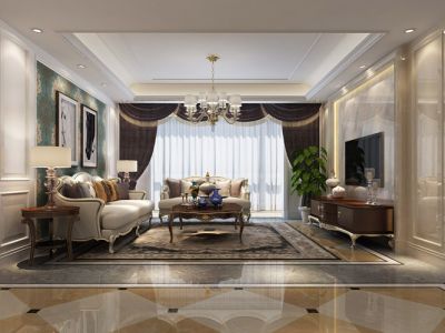 145平四居室欧式风格家装图片