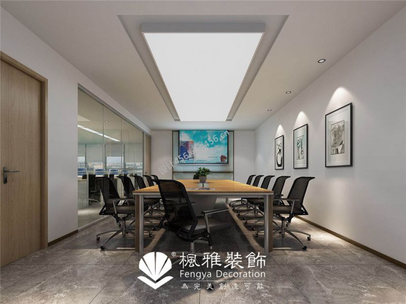 300平现代会议室背景墙装修效果图