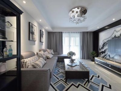 三居室100平现代风格家装图片