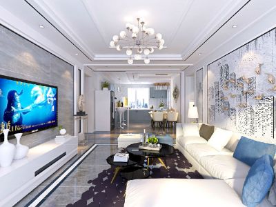 凤凰湾驭府三居126平现代风格装修案例