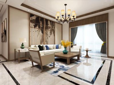 凯洋富润园三居120平新中式风格装修案例