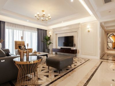 三居室142平混搭风格装修图片