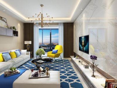 京都世纪城现代风格132平米三居室装修设计效果图