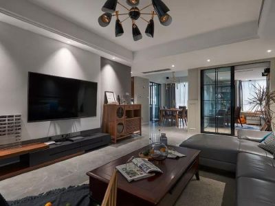 三居室119平现代简约风格装修图片