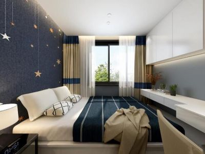 中央首座120平米三居室简约风格装修效果