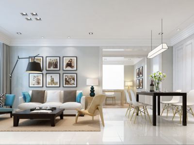 三居室130平现代简约风格装修图片