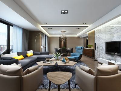 四居室168平现代简约风格家装图片