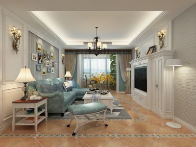 三居室102平地中海风格家装案例