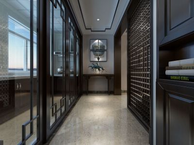 泰和领秀城260平中式风格复式装修设计效果图