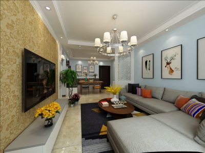 名鉴圣城现代简约风格120平米三居室装修设计效果图