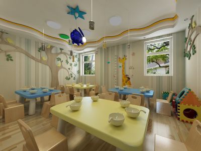 100平米温馨风格早教机构装修设计效果图