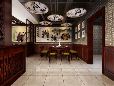保利火锅224平米中式风格装修效果图