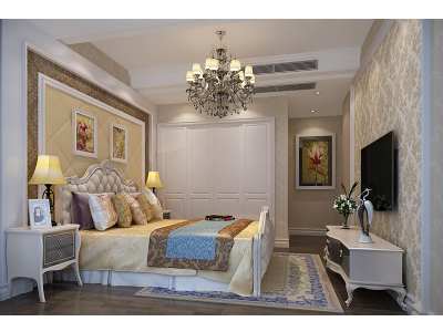 三居室119平美式风格家装案例