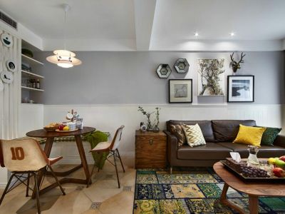 三居室99平混搭风格家装案例