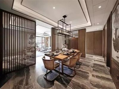 牛津公馆-三室130平米四居室新中式风格装修设计效果图