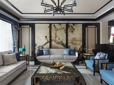 东御兰庭136平米中式风格三居室装修效果图