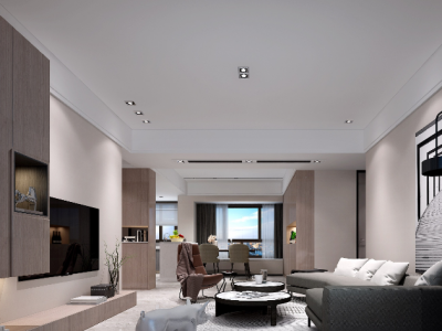 三居室107平现代风格家装案例