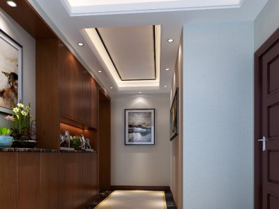 三居室140平新中式风格家装图片