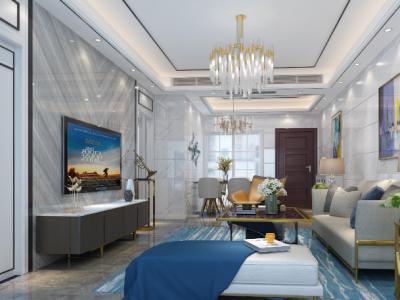 三居室109平现代风格装修案例
