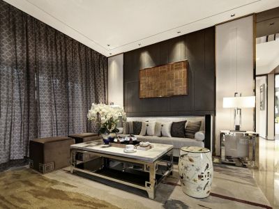 聚宝新城中式风格121平米三居室装修效果图