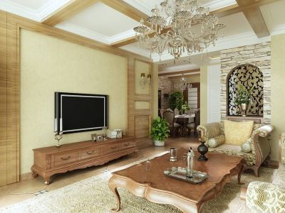 147平三居室欧美混搭风格装修图片