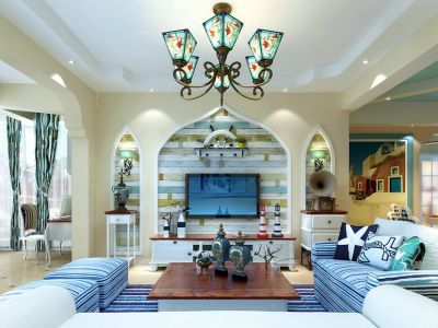 四季花城三居122平地中海风格装修案例