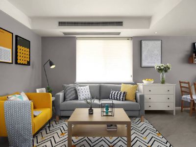 新乐花园三居98平现代简约风格装修案例