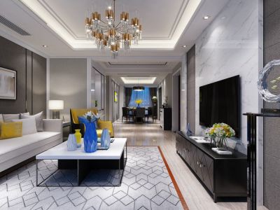 大名城三居130平现代简约风格装修案例