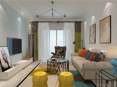 新华城东郡88平现代简约设计装修效果图