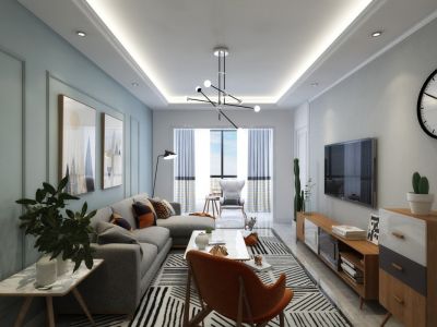 金泰国际三居95平北欧风格装修案例