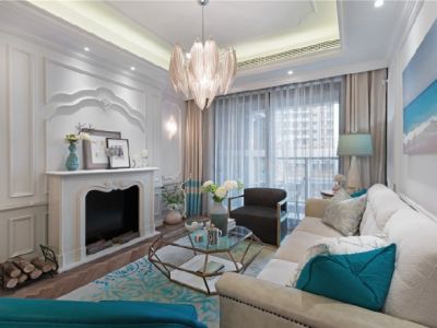 盛高大城108平三居美式风格装修案例