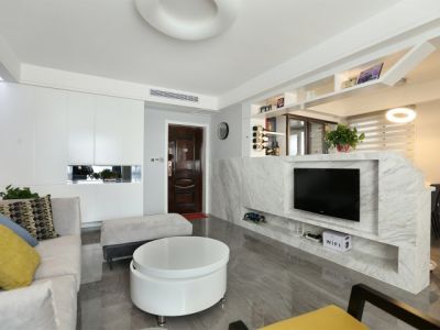 虹桥金茂悦简约风格三居室装修效果图