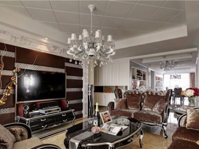 三居室116平欧式风格家装图片