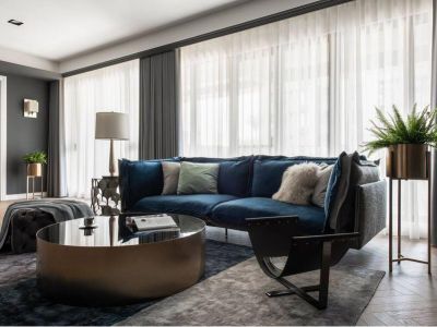 秦都花苑173平米四居室装修美式混搭风格案例欣赏