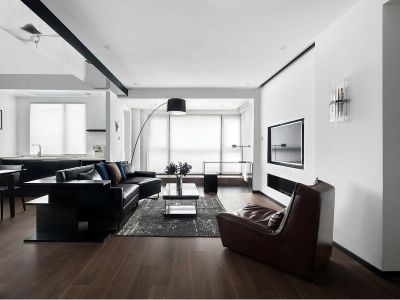 亿龙金河湾175平米装修现代简约风格极致黑白