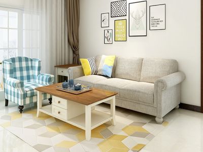 丽景江山120平三居室装修美式田园风格